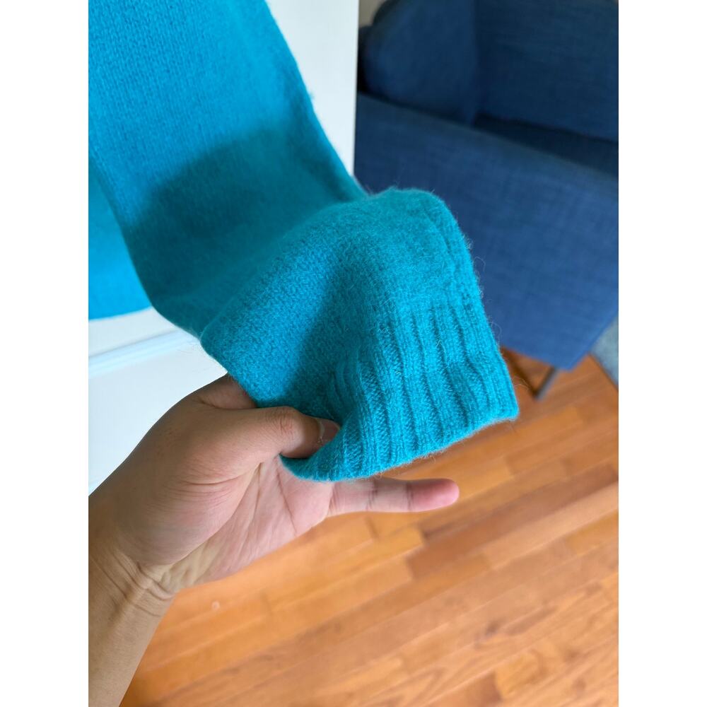 J. Crew | Men’s XLT 100% Wool Turquoise Crewneck Sweater Casual Lounge Preppy - Picture 8 of 11